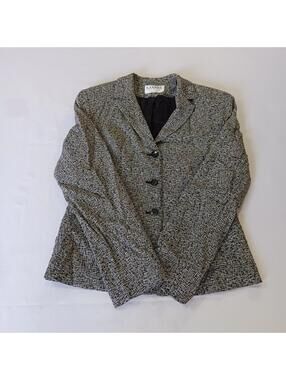 Vintage Gianni Petite RN#54339 Women's Black/Gray 3-Button Blazer Jacket Size 4